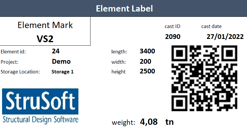 Element label in impact