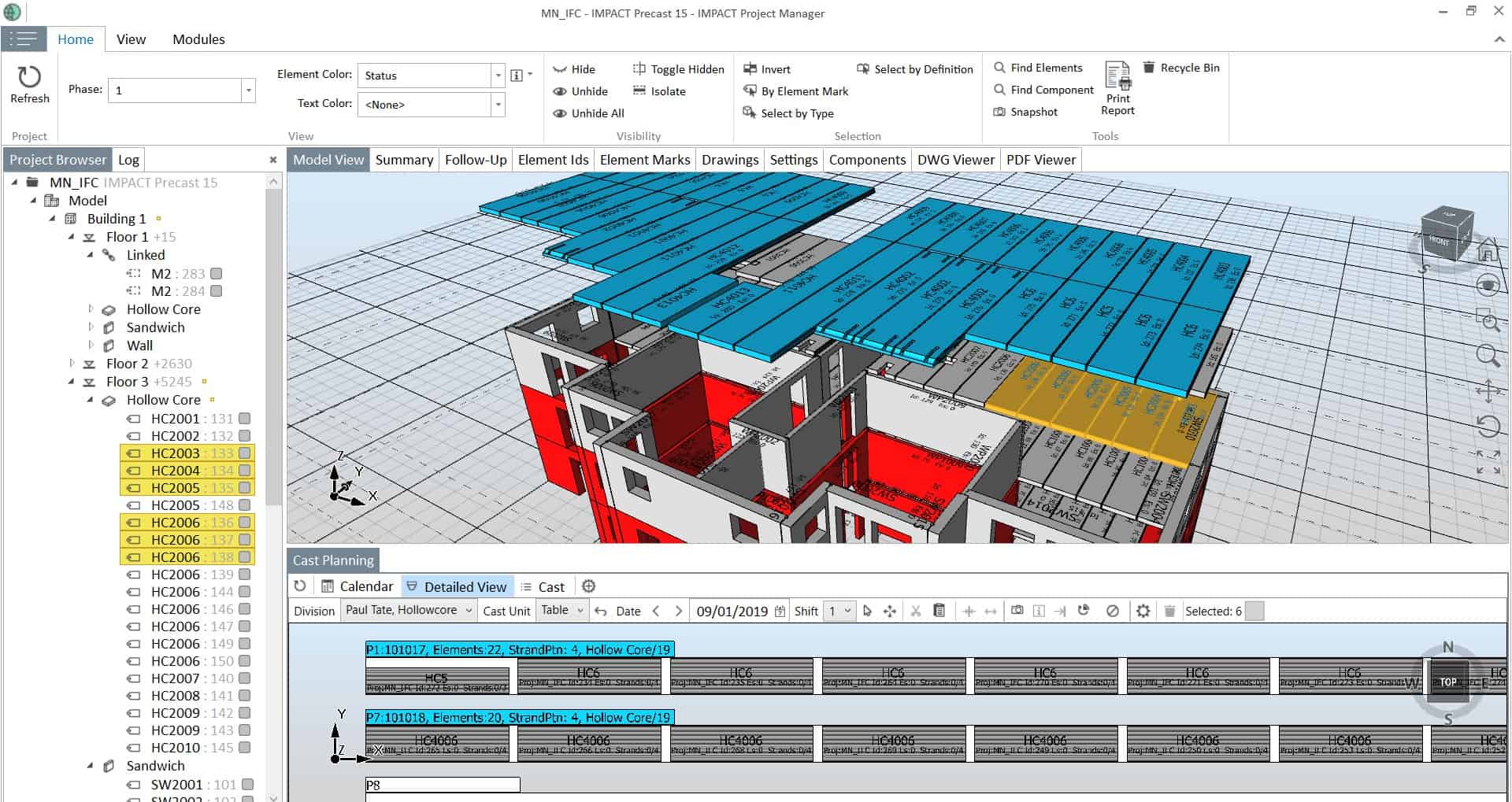 IMPACT Precast Production Planning in full 3D