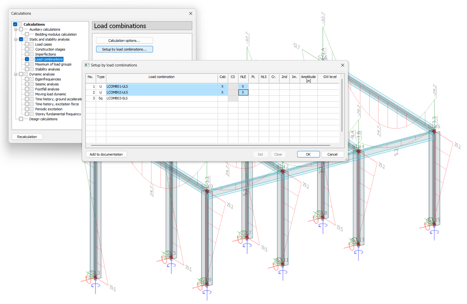 FEM-Design IDEA StatiCa connection - analysis for load cases