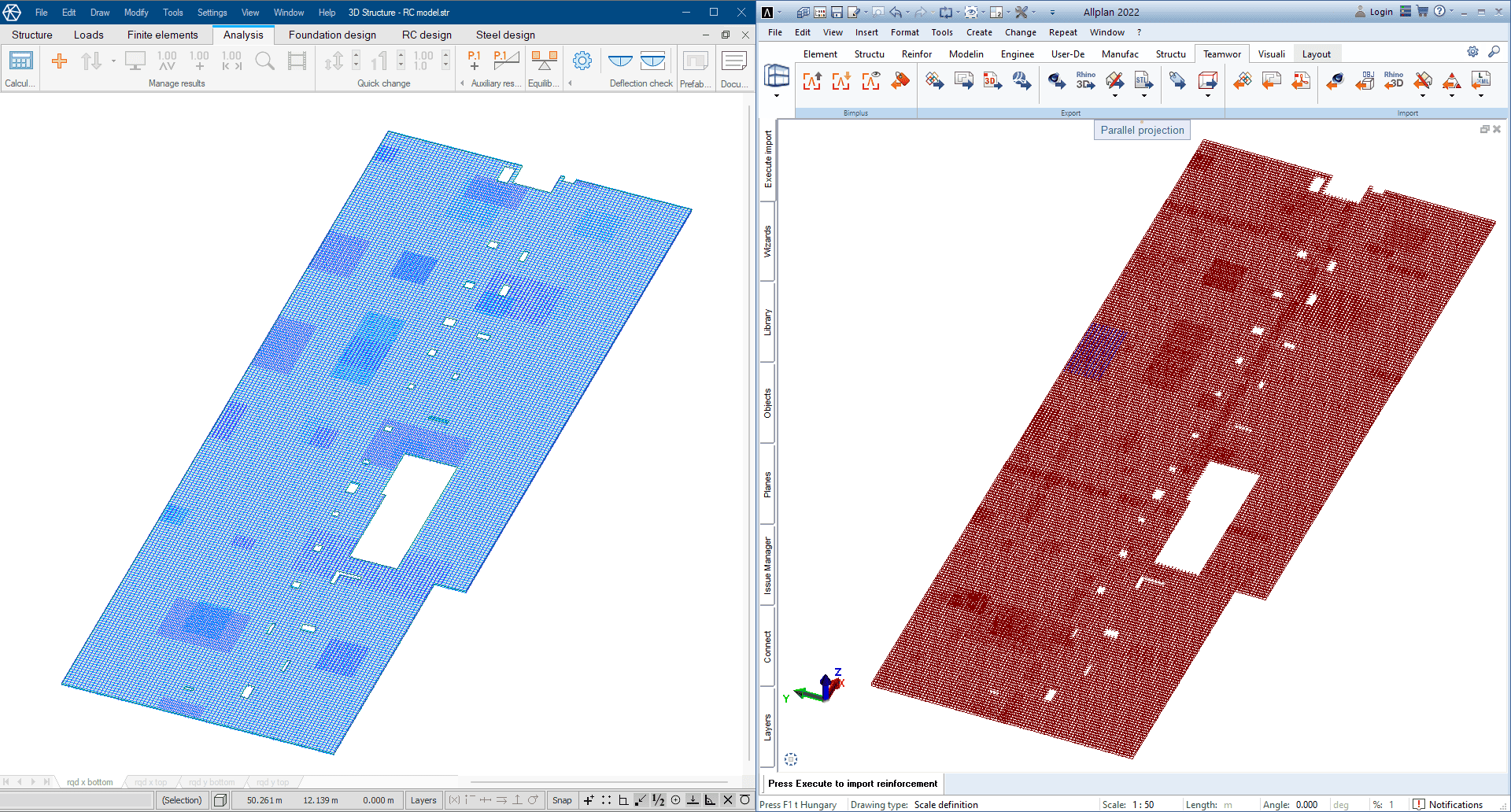 FEM-Design Allplan connection - RC slab collaboration