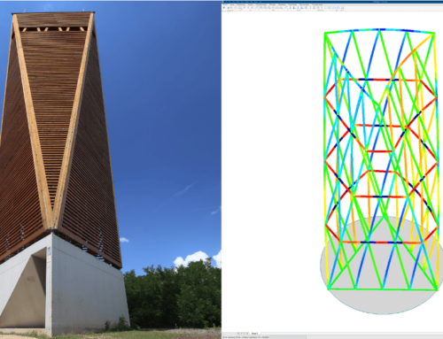 Timber structural design in FEM-Design for the Naplás lookout tower