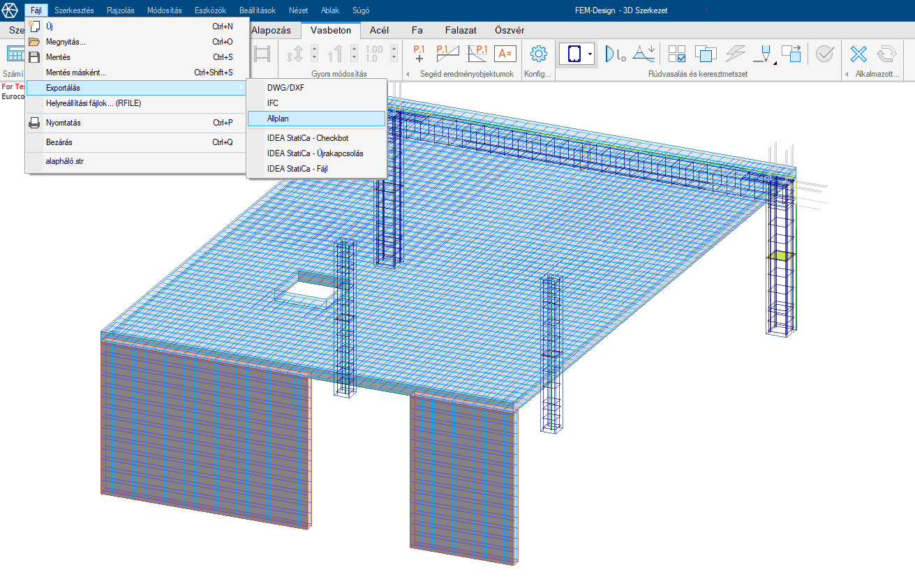 FEM-Design Allplan connection - reinforcement export