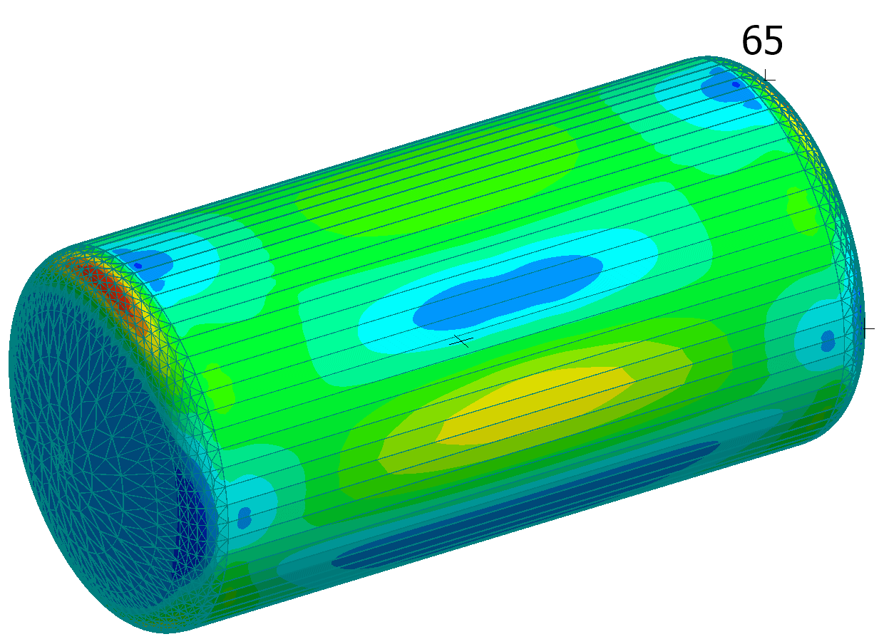 Von Mises membrane stresses