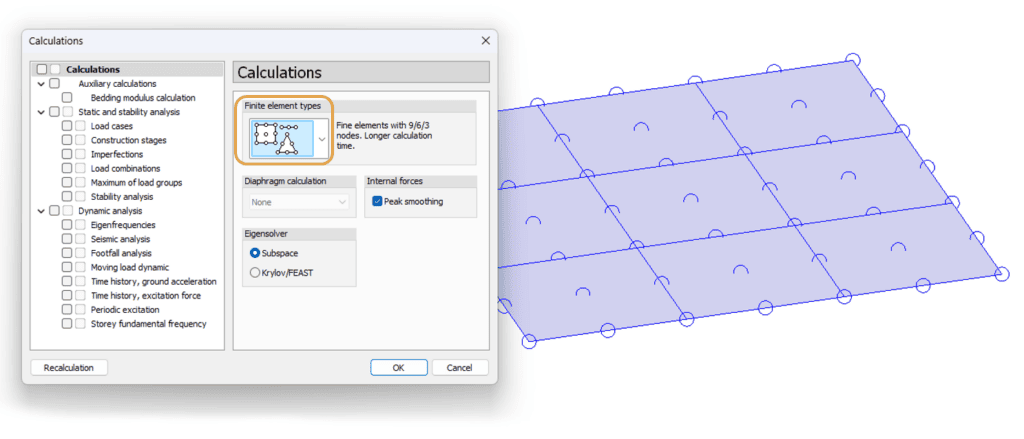 Second order mesh setting and FE mesh with auxiliary elements