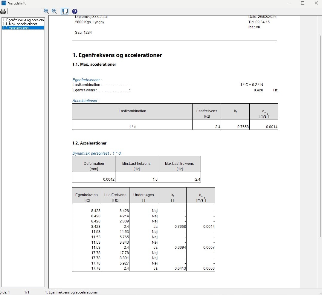 Dimension - egenfrekvens