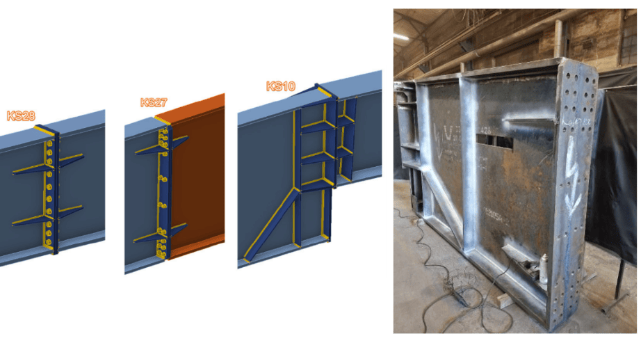 Sketches of plate girder connections