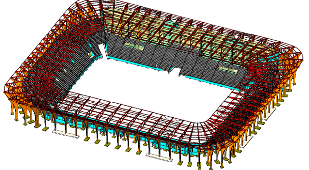 The structure of the new Aarhus Stadium